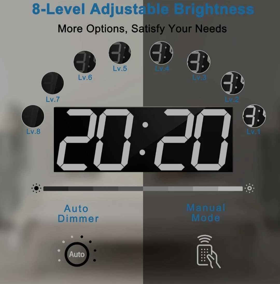 18" LED 6" DIGITAL CLOCK - photo 3