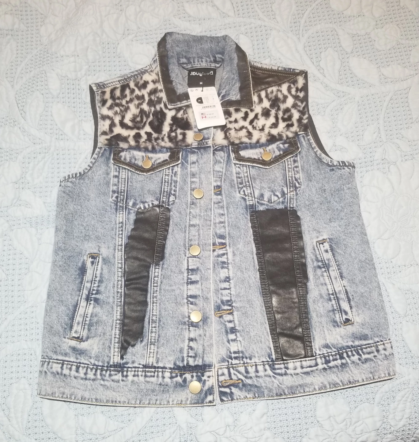 Desigual BWT unique Jean jacket vest