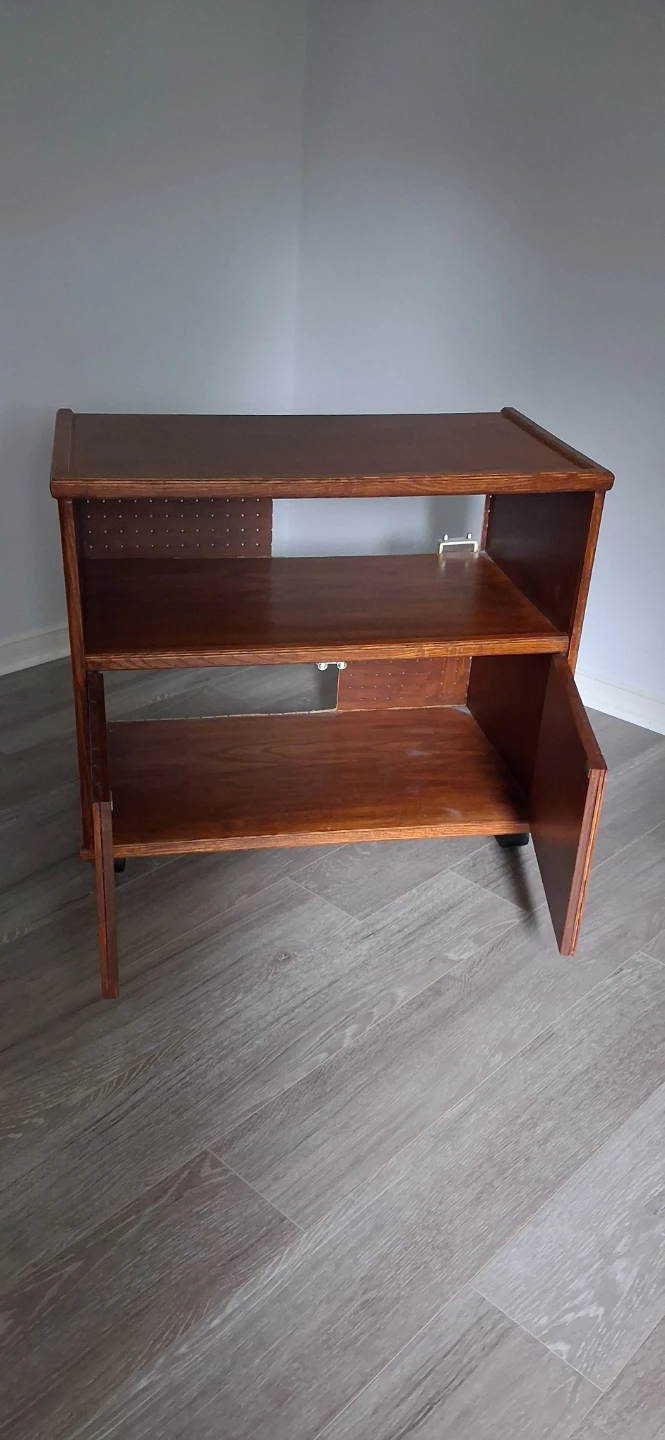 Wooden TV stand with storage cabinet