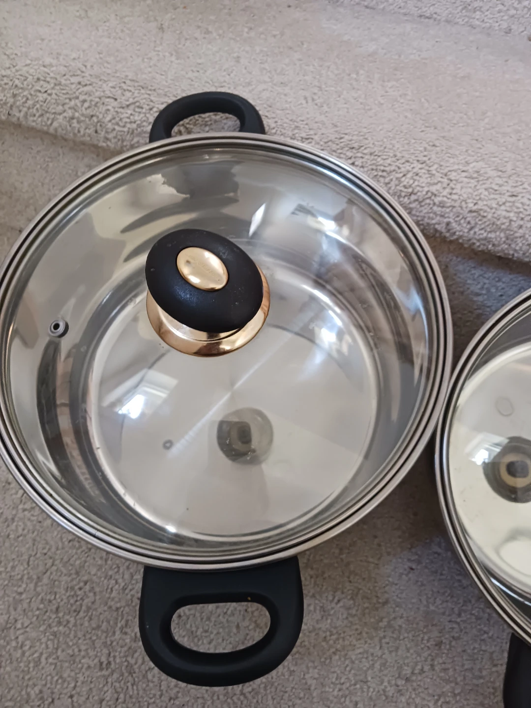 Set of 2 Stainless Steel Pots with Glass Lids - photo 3