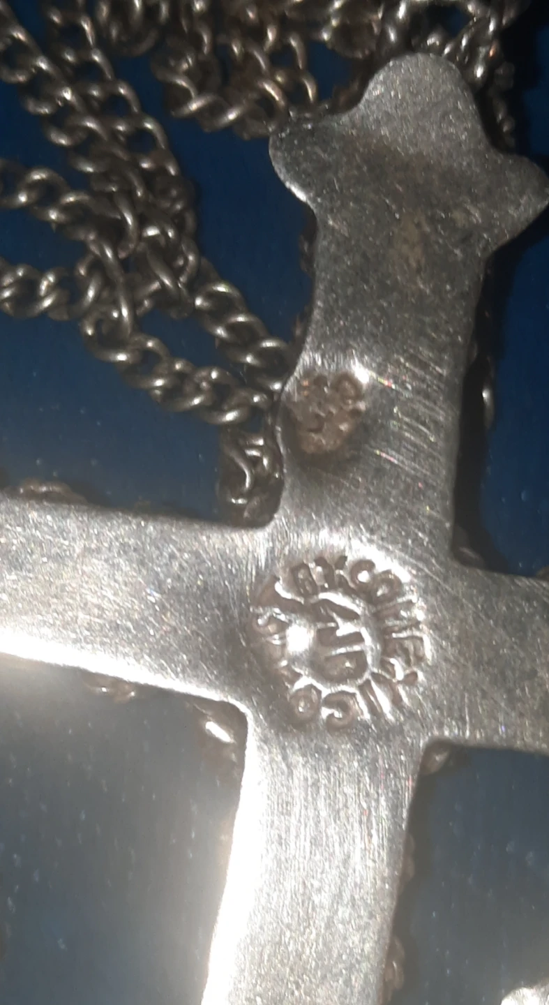 Sterling Silver Cross Necklace with Tiger Eye - photo 3
