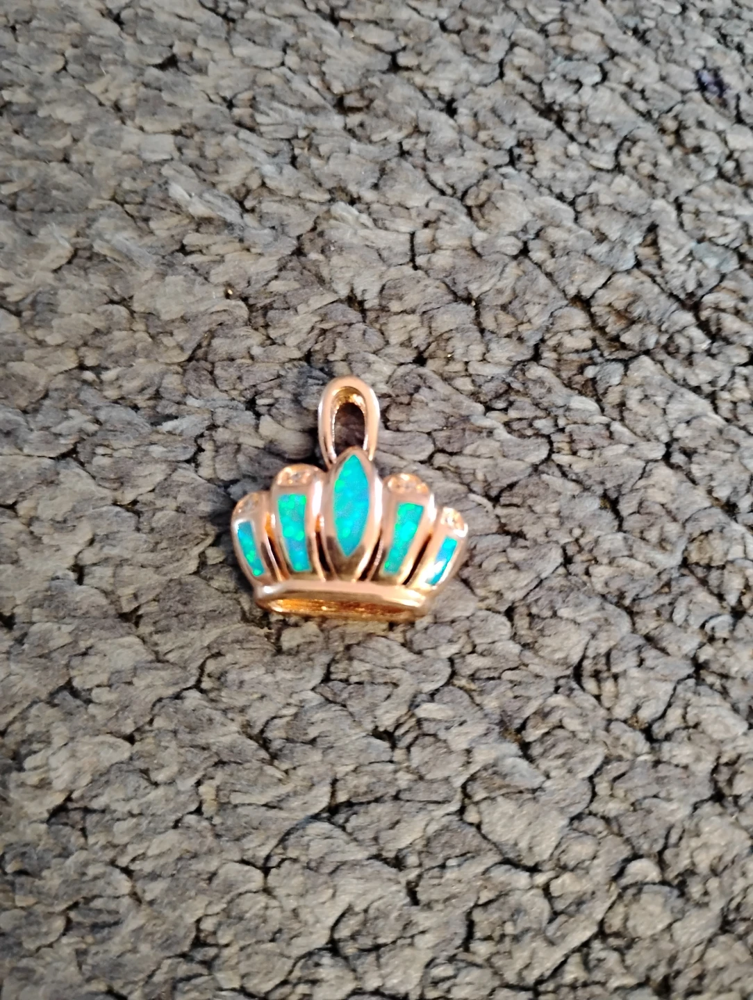 Rose Gold Over Sterling Silver Crown Opal Pendant - photo 2