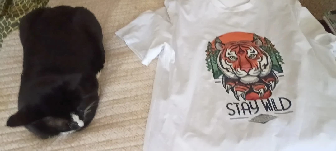 White "Stay Wild" Tiger Graphic T-Shirt - photo 4