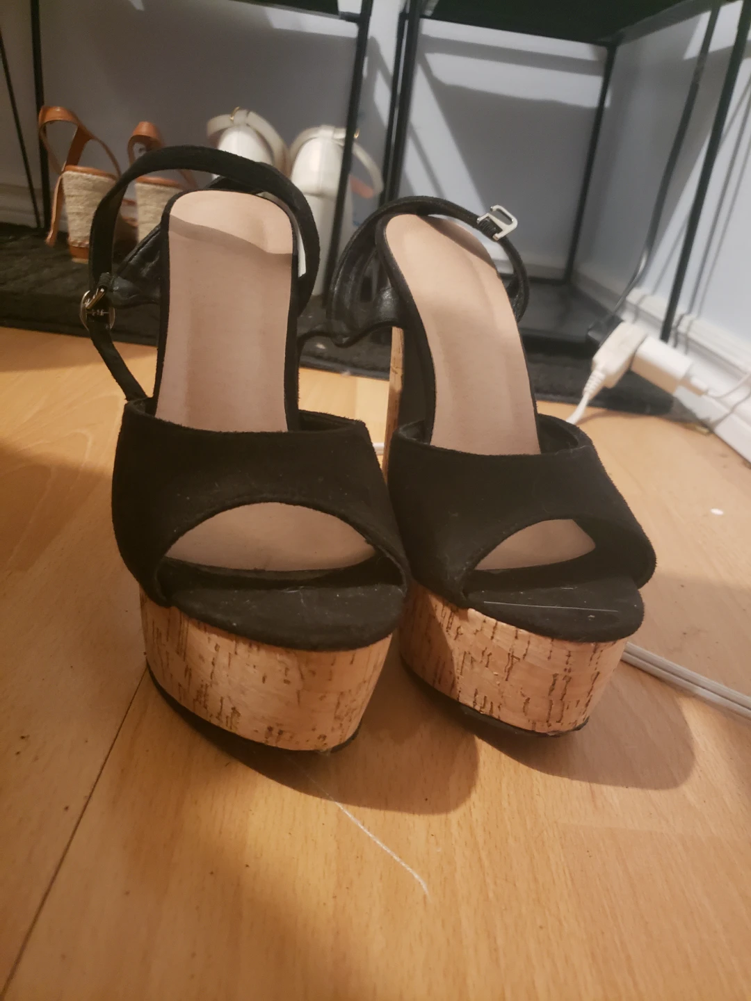 Black Platform Wedge Heels - photo 2