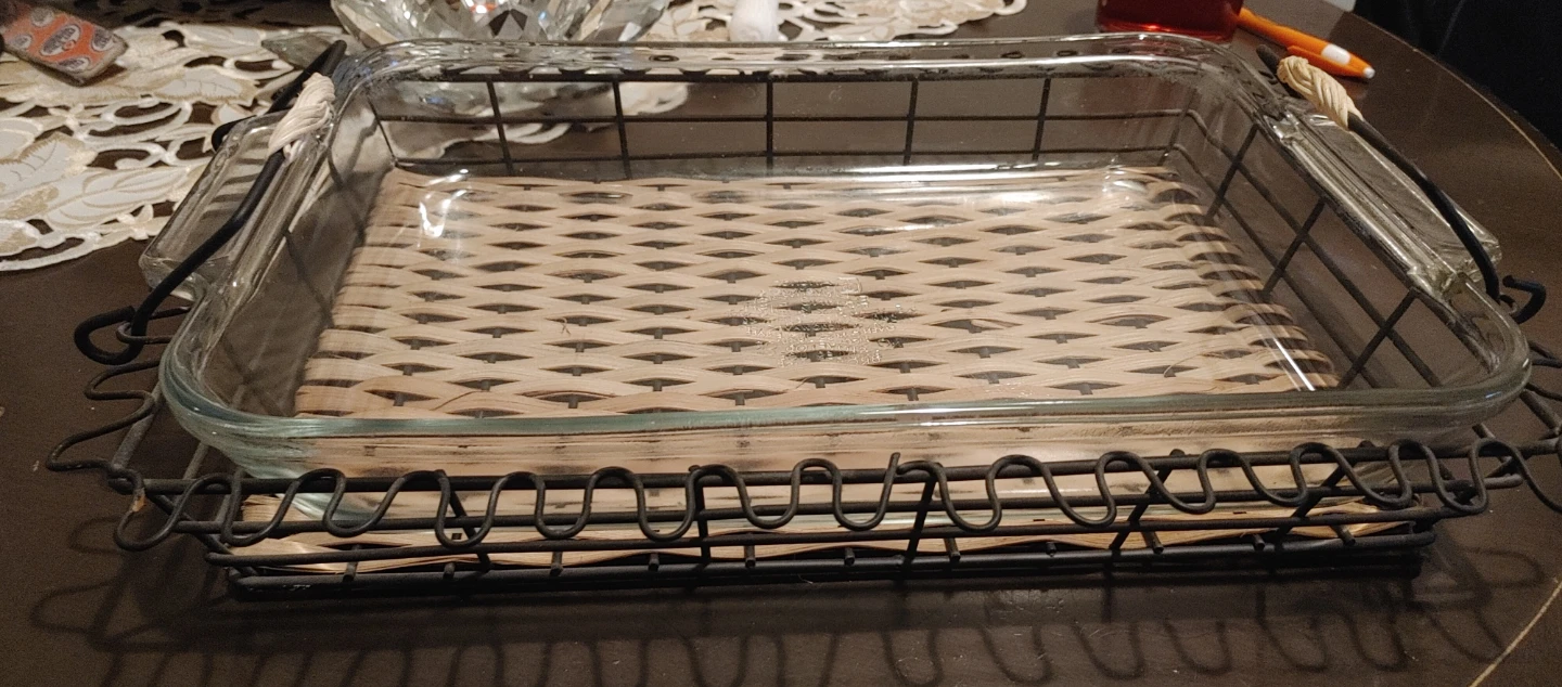 Glass Baking Dish with Wire Carrier
