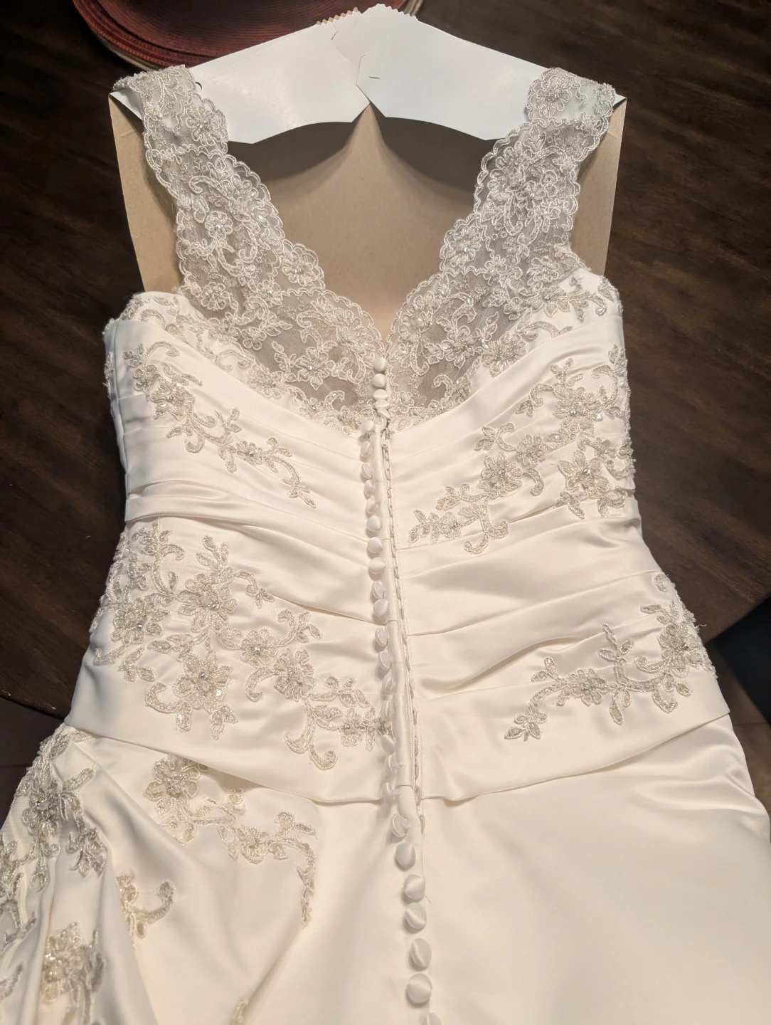 White Wedding Dress with Lace and Beading - photo 4