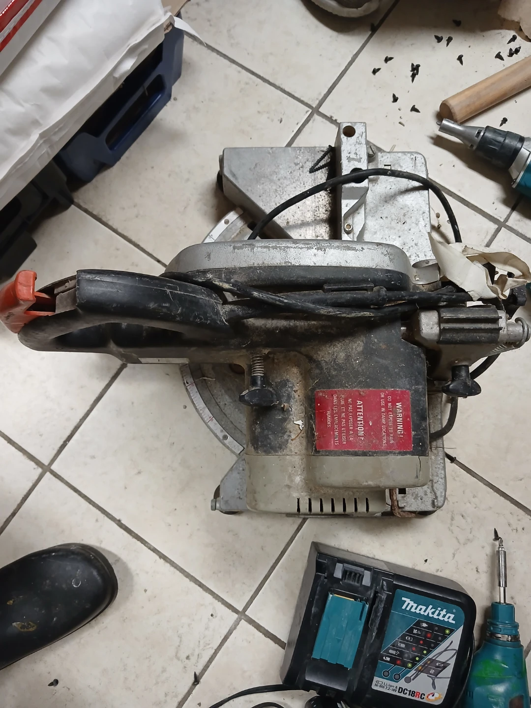 Dewalt Miter Saw with Makita Battery and Charger - photo 2