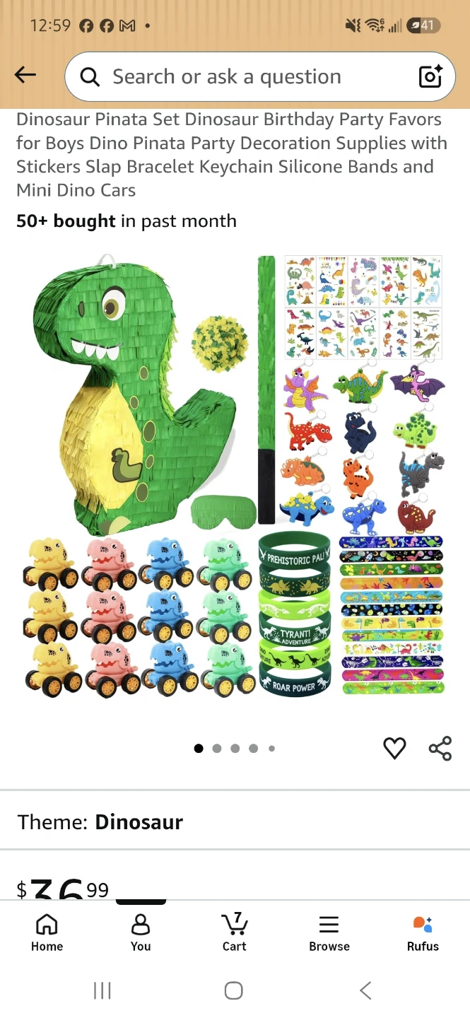 NEW Dinosaur Piñata Party Favor Set