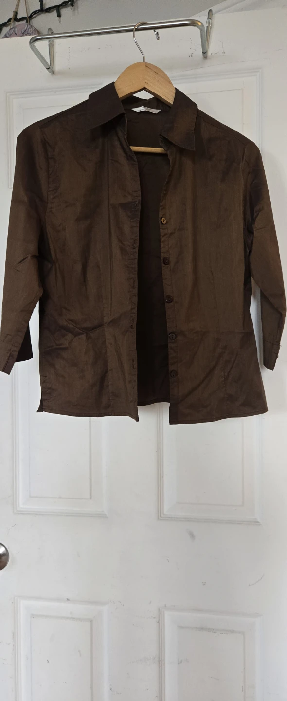 Marks & Spencer Brown Button-Up Shirt