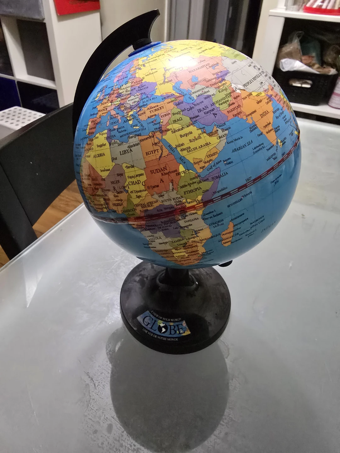 9" World Globe Earth Ocean Rotating World Map Geography
