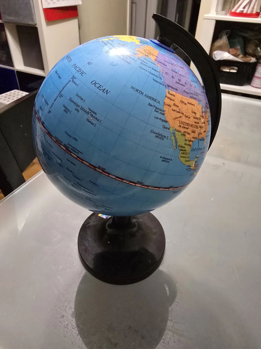 9" World Globe Earth Ocean Rotating World Map Geography - photo 2