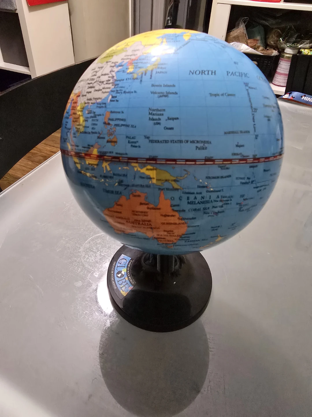 9" World Globe Earth Ocean Rotating World Map Geography - photo 4