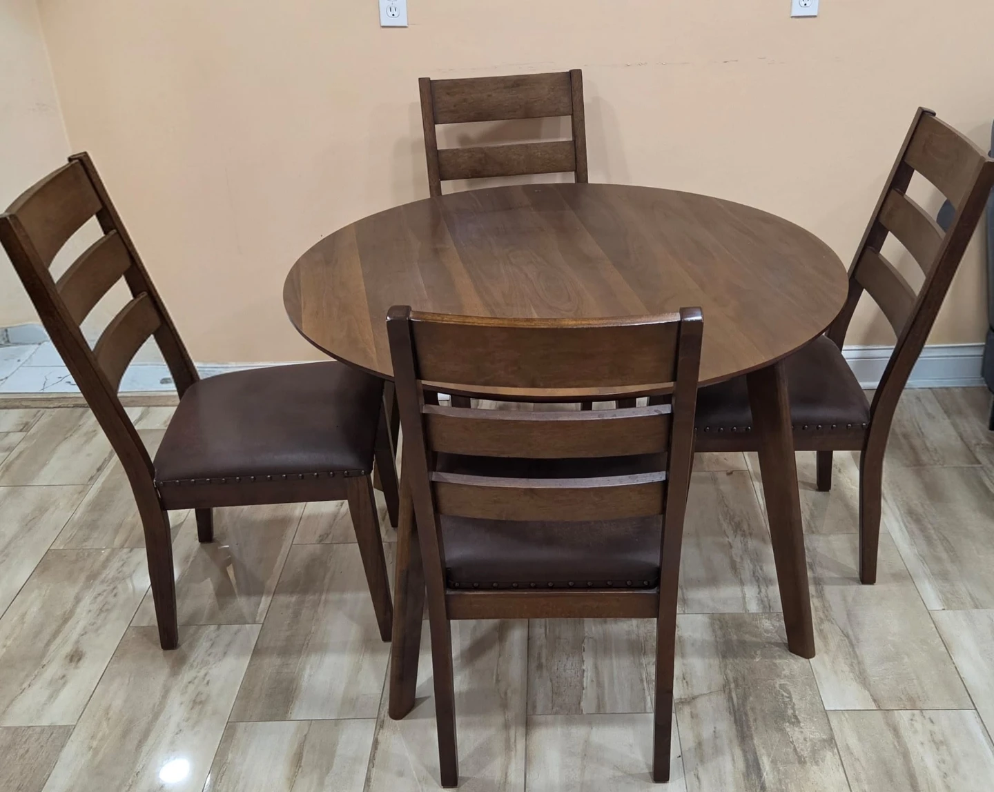 Wooden Dining Table with 4 Chairs - photo 2