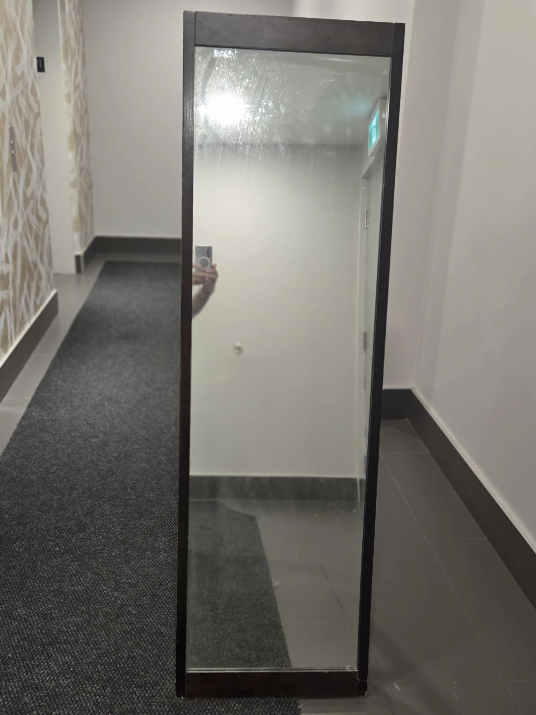 Full Length Mirror with Dark Wood Frame - photo 2