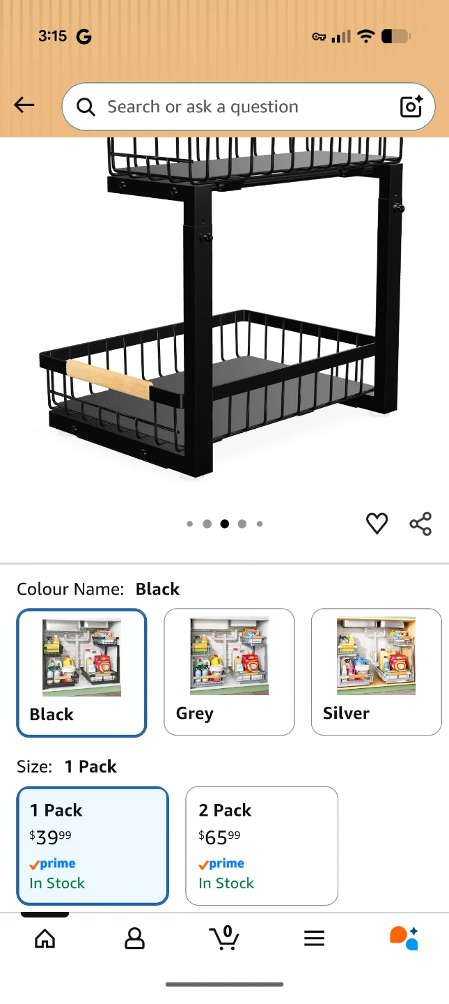 Black 2-Tier Under Sink Organizer Shelf - photo 4