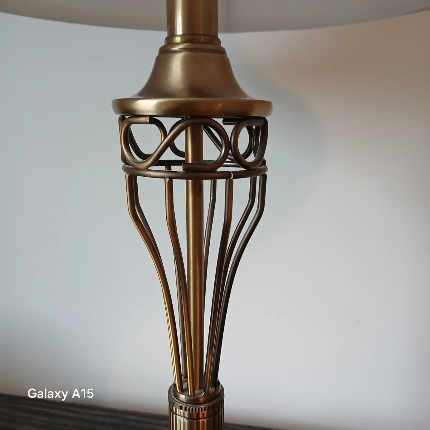 Brass Table Lamp with White Shade - photo 2