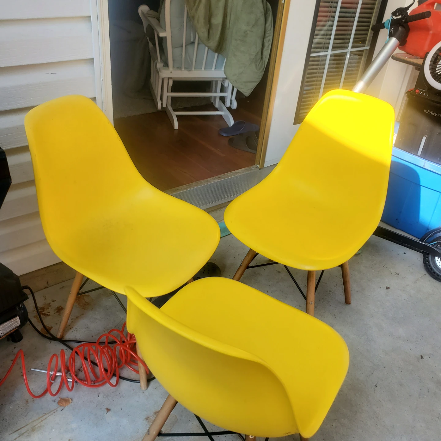 Set of 3 Yellow Accent Chairs - photo 2