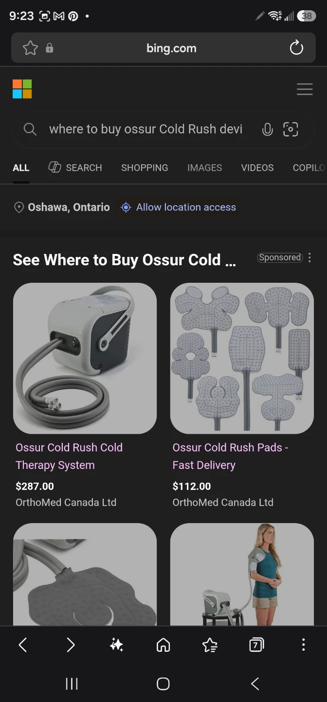 Ossur Cold Rush Therapy System