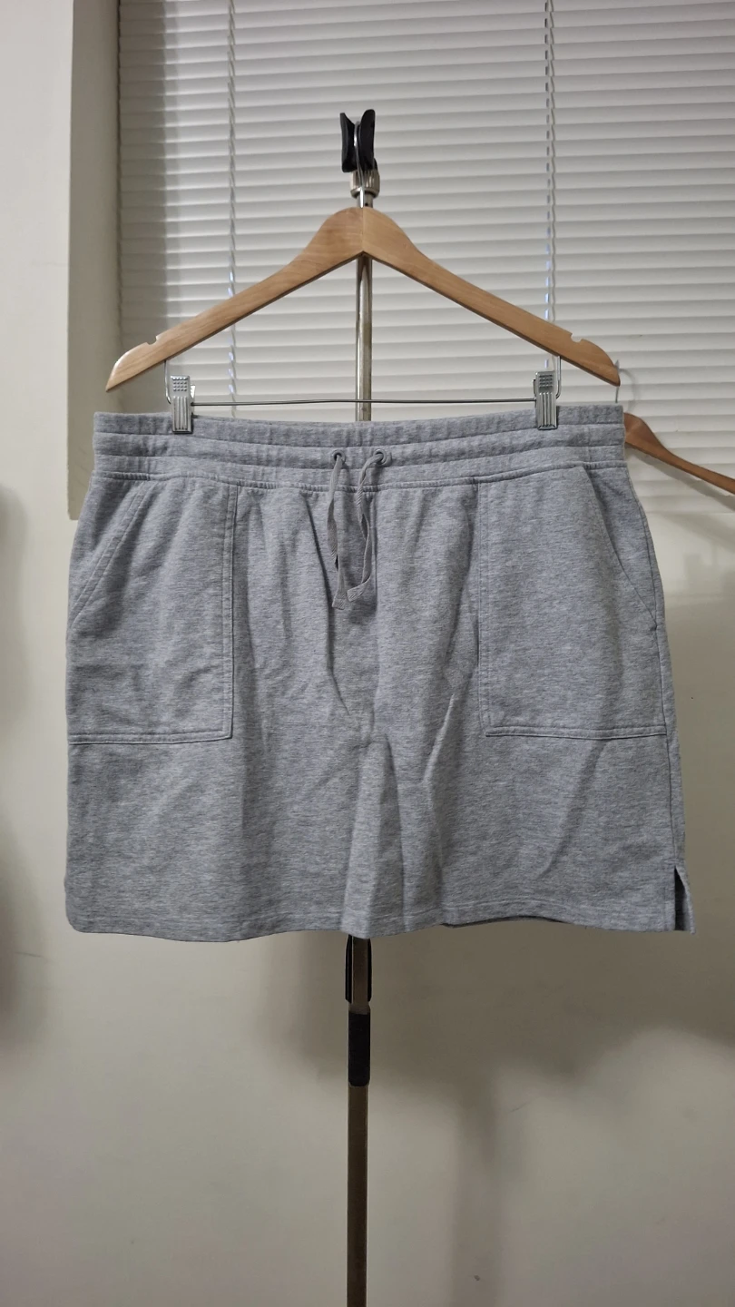 Women's Heather Grey French Terry Skort with Built-In Shorts