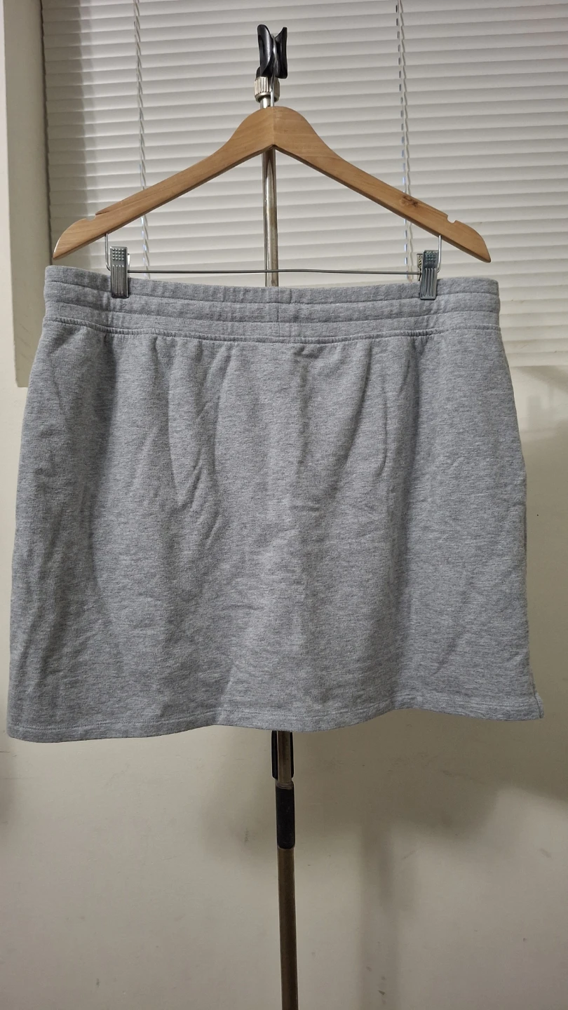 Women's Heather Grey French Terry Skort with Built-In Shorts - photo 4