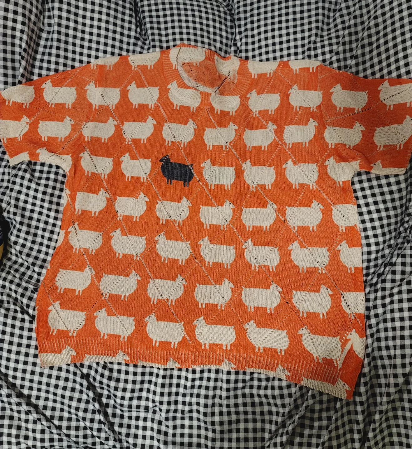 Women's Orange Sheep Knit Sweater-XXL