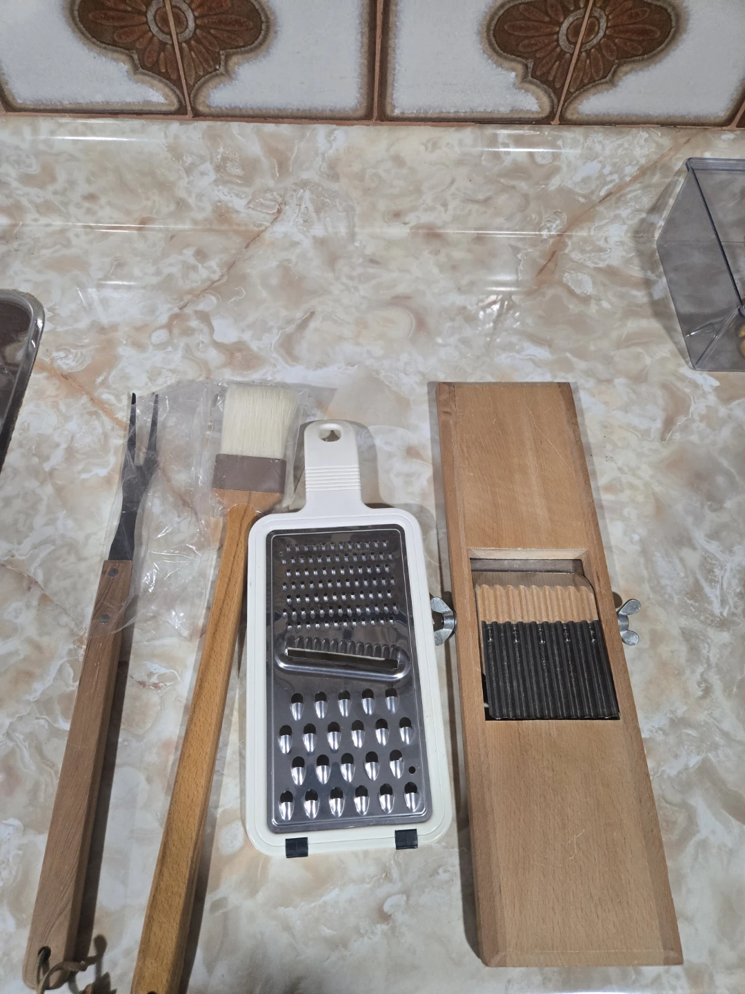 Grater, Mandoline Slicer, and Pastry Brush Set