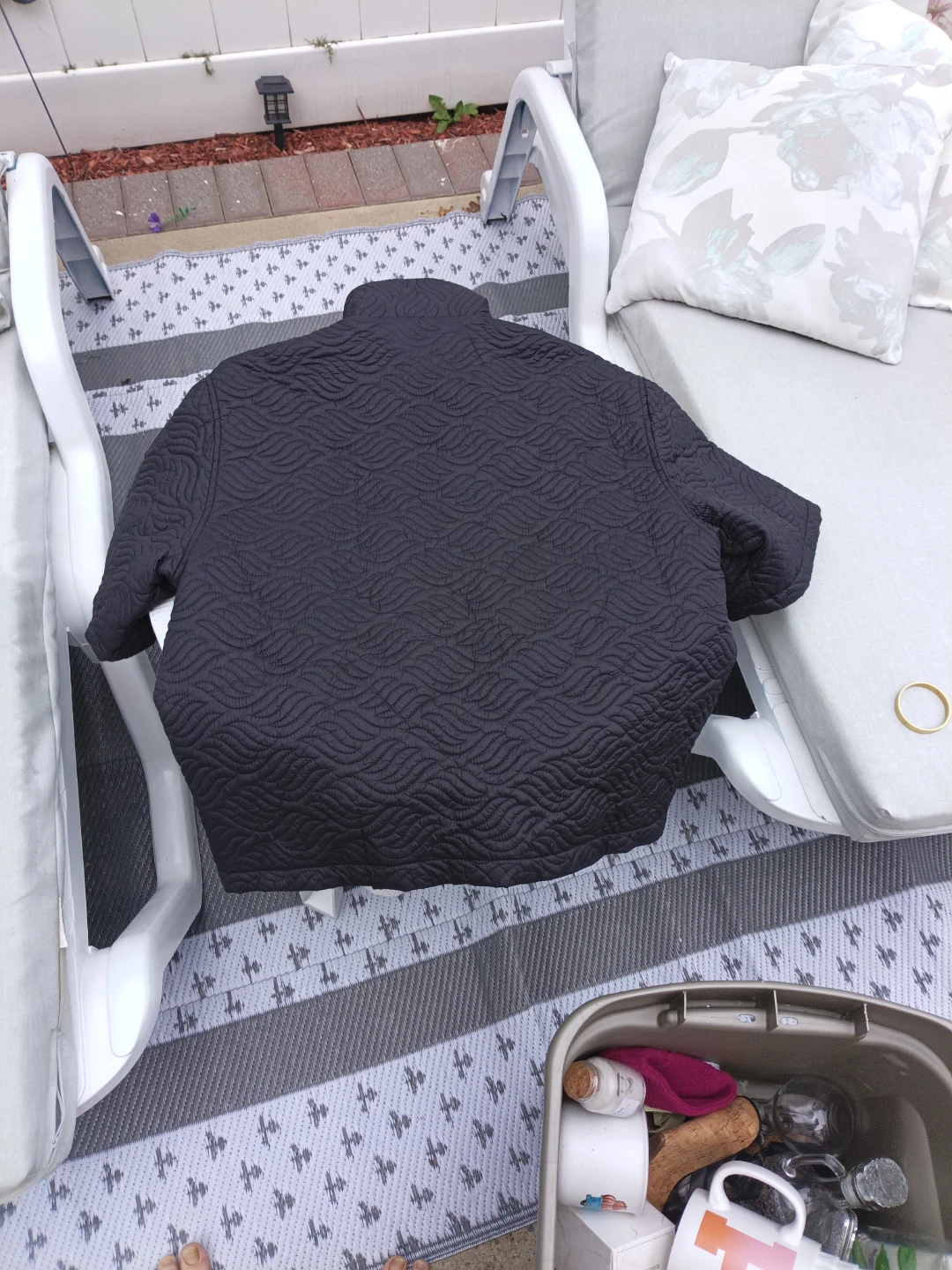 Black Quilted Button-Up Jacket - photo 4