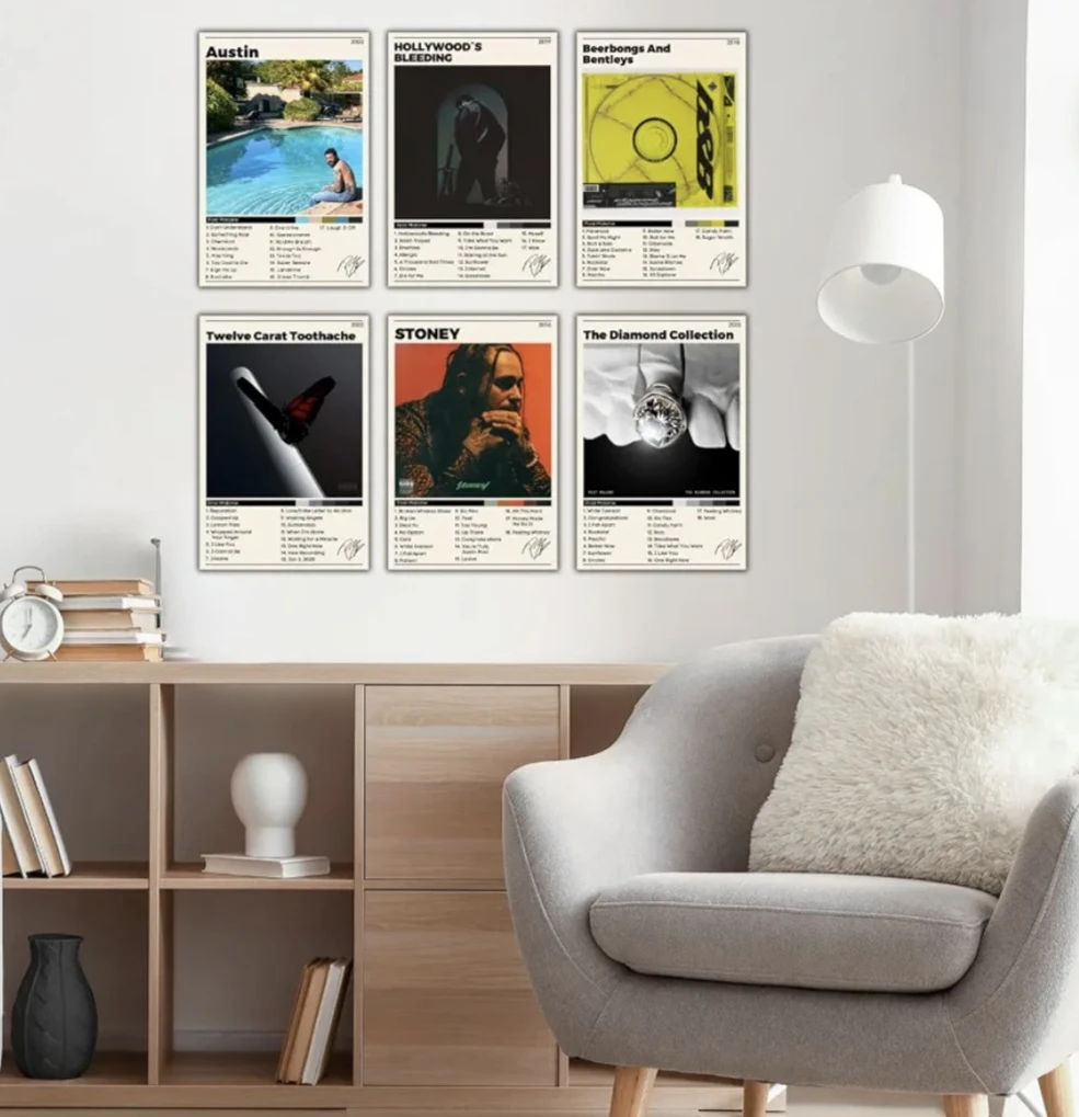 Post Malone Album Art Prints on Canvas (8x12, Set of 6) - photo 2