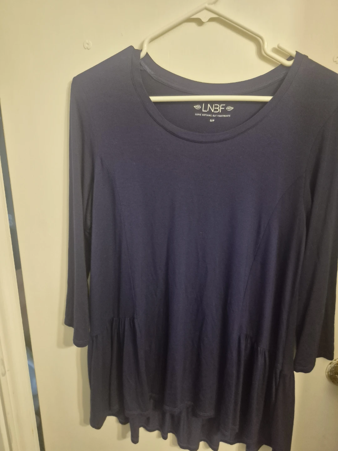 LNBF Navy Blue Peplum Top