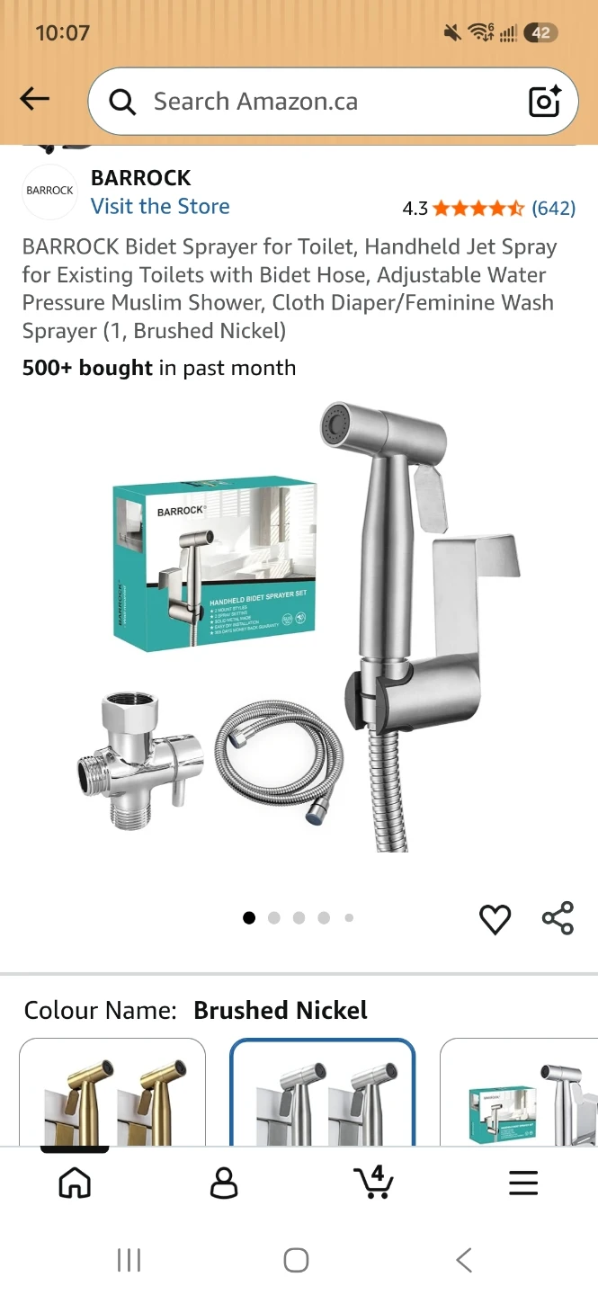Bidet Sprayer Set - Brushed Nickel - photo 3