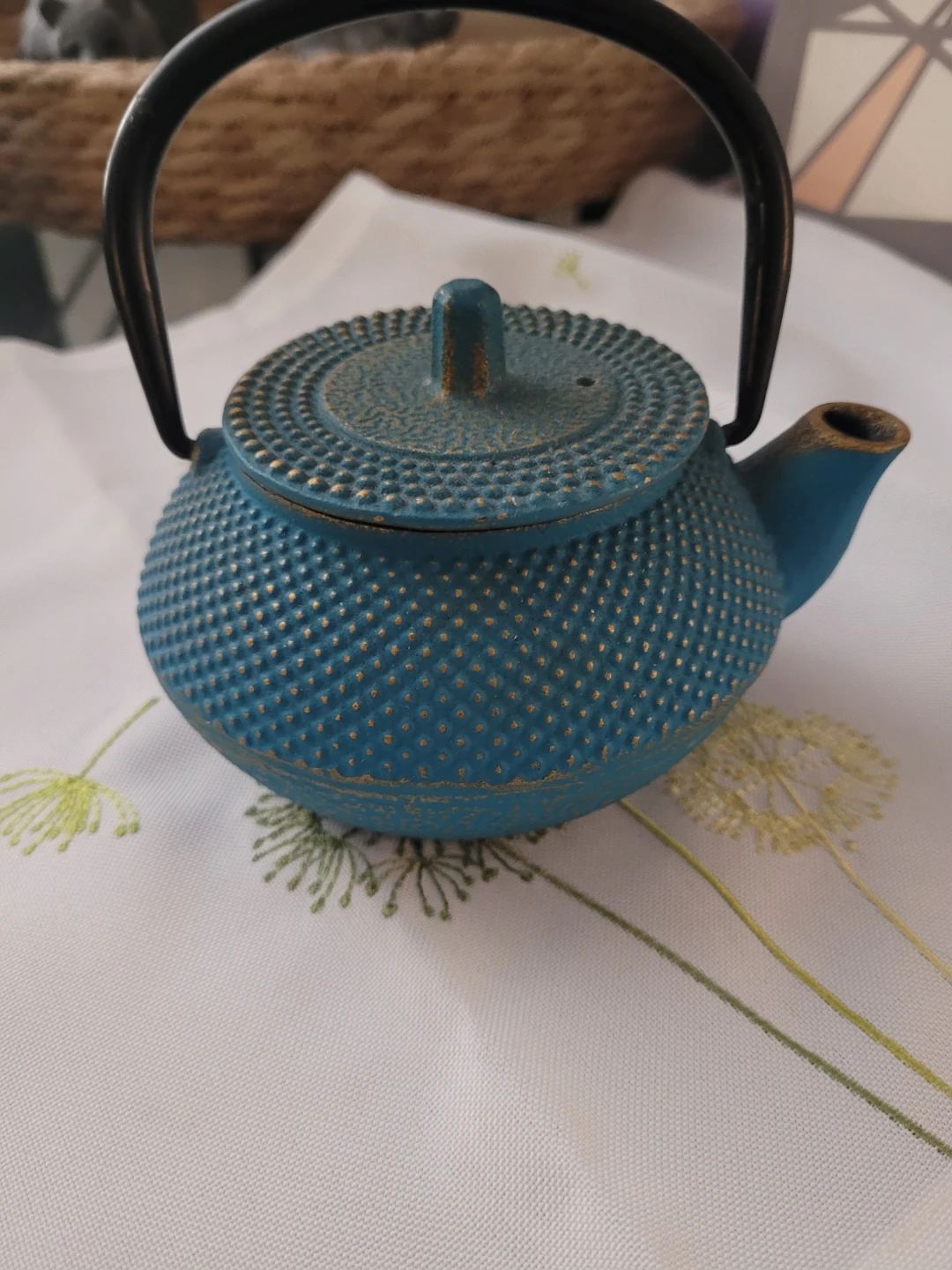 Teapot Cast Iron Teal Small
