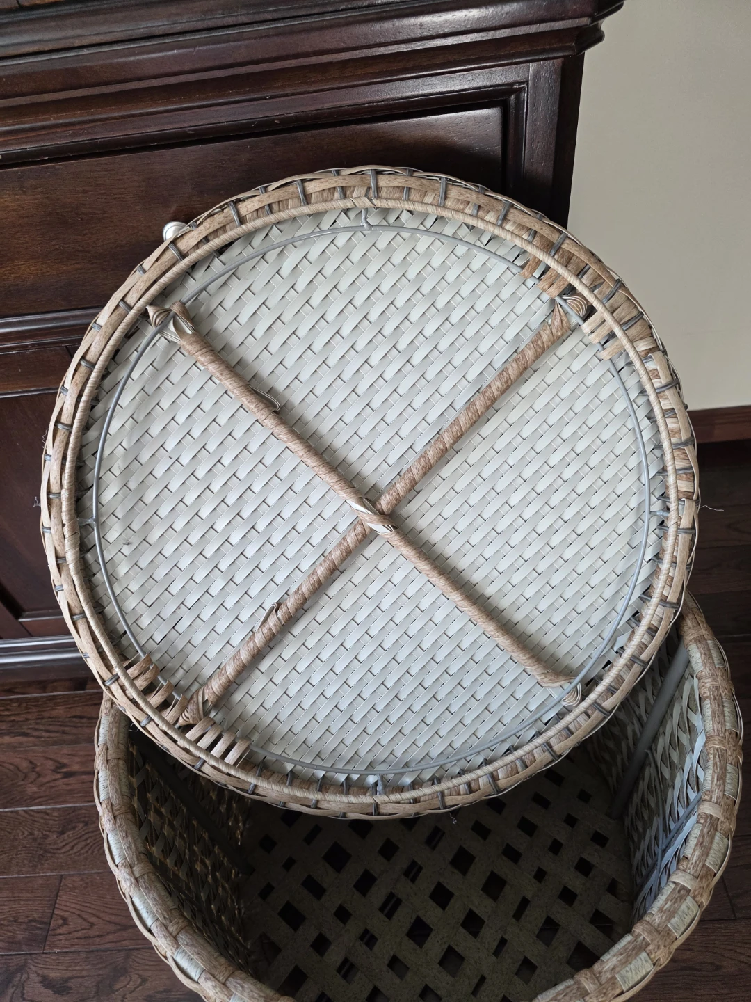 Woven Round Storage Basket with Lid - photo 5