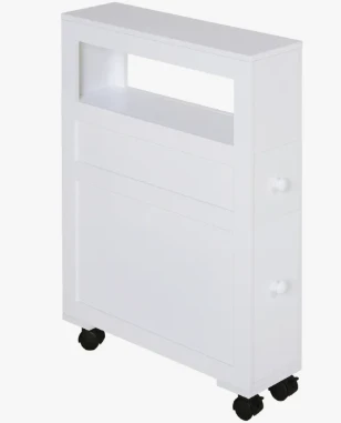 White Slim Rolling Storage Cart