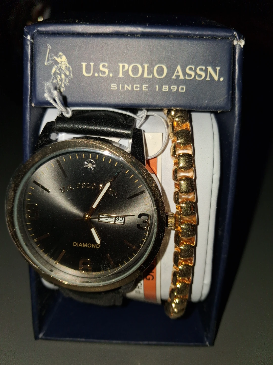 U.S. Polo Assn. Diamond Watch and Bracelet Set