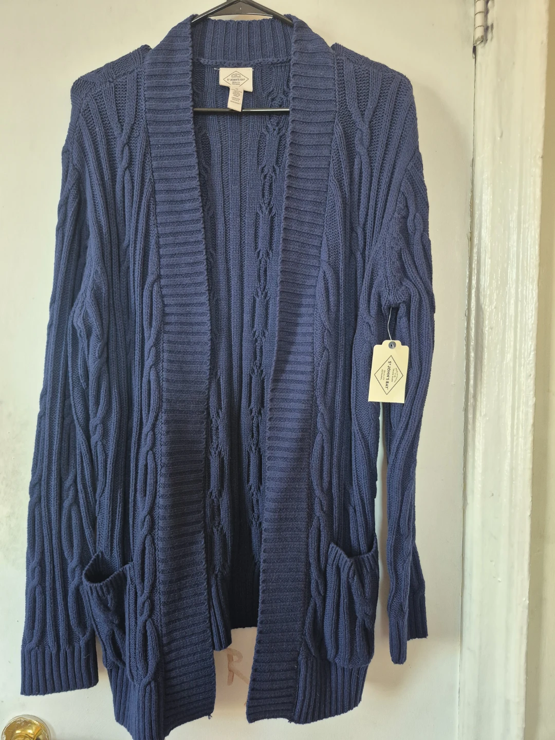 St. John's Bay Navy Blue Cable Knit Cardigan