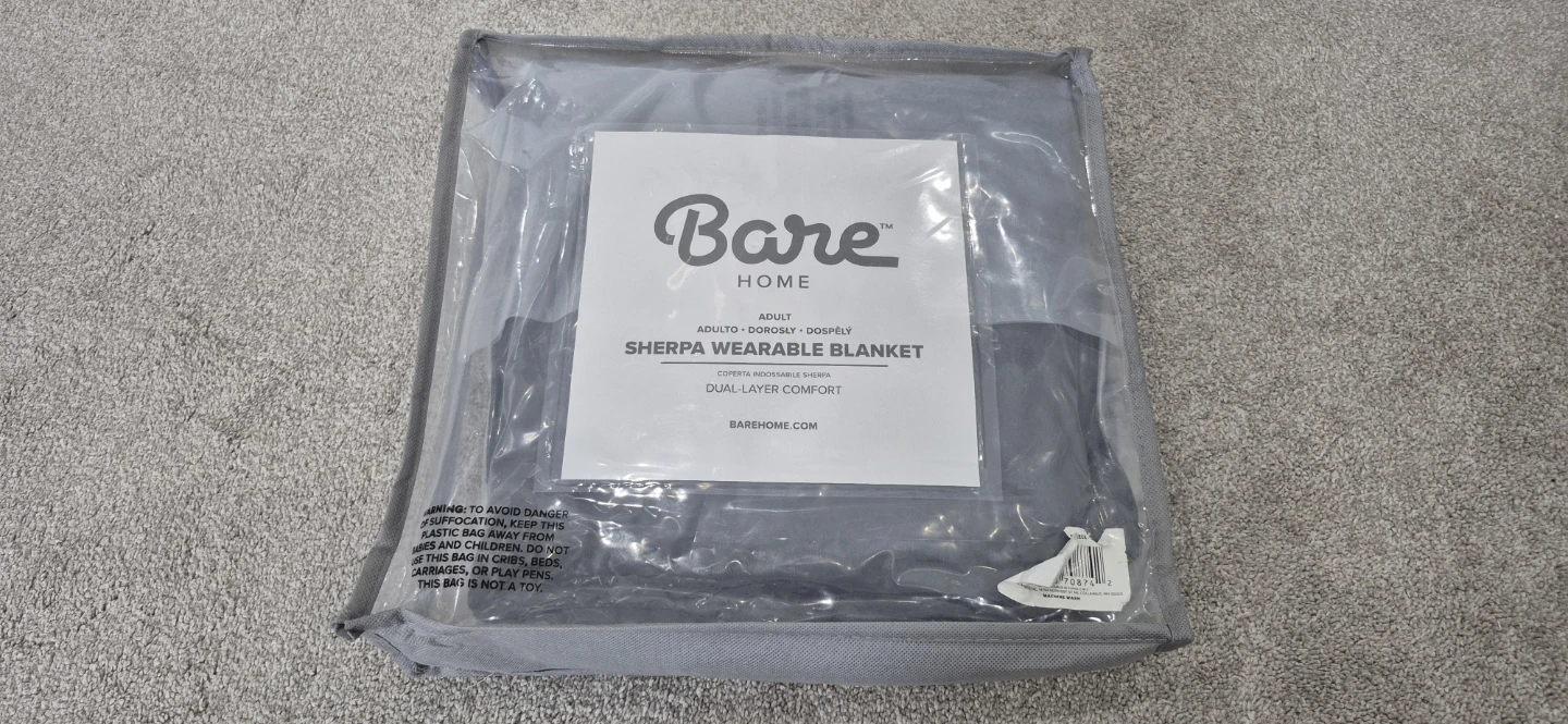 Bare Home Sherpa Wearable Blanket