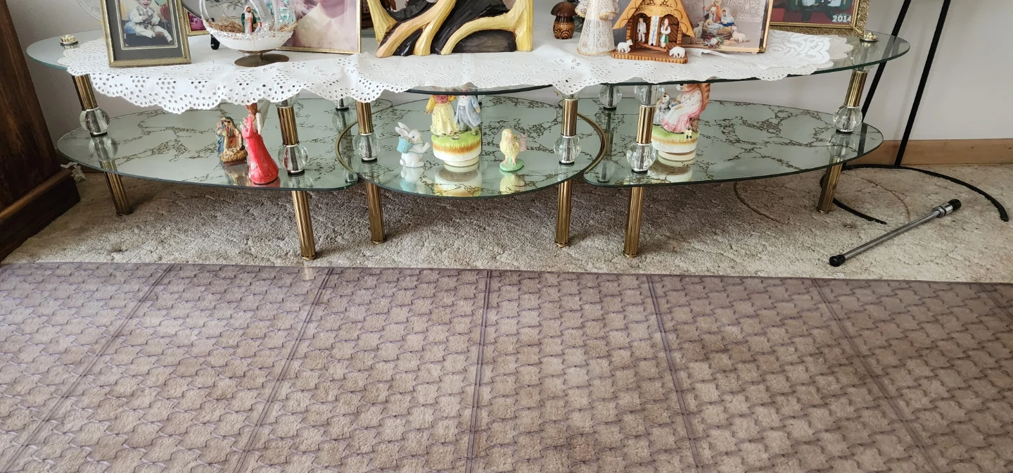 Glass Oval Tiered 2 Side Tables and Coffee Table - photo 2