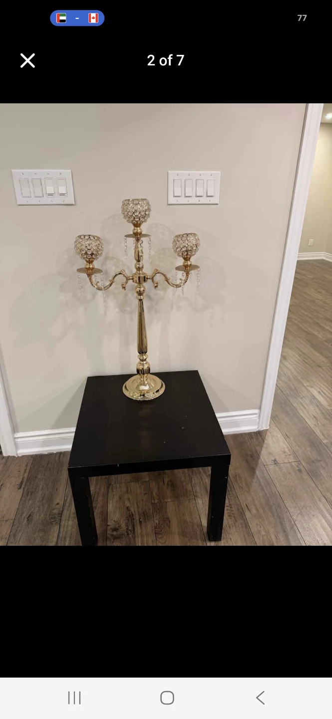Gold Candelabra with Crystal Accents - photo 2
