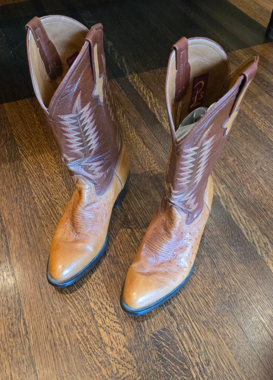 Ferrini Genuine Smooth Ostrich Cowboy Boots