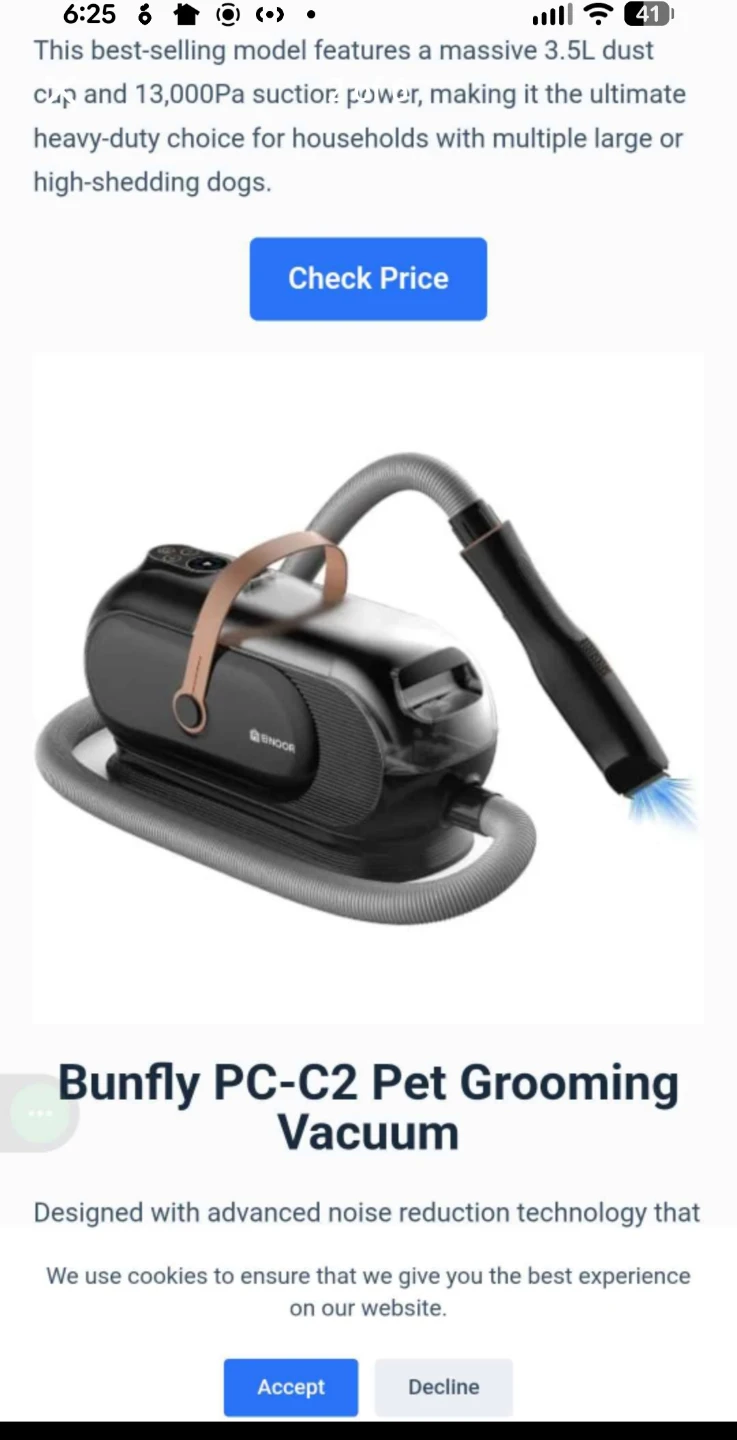 Bunfly PET Grooming Kit QuiteVacuum + Trimmer, 16 Grooming Tools - photo 2