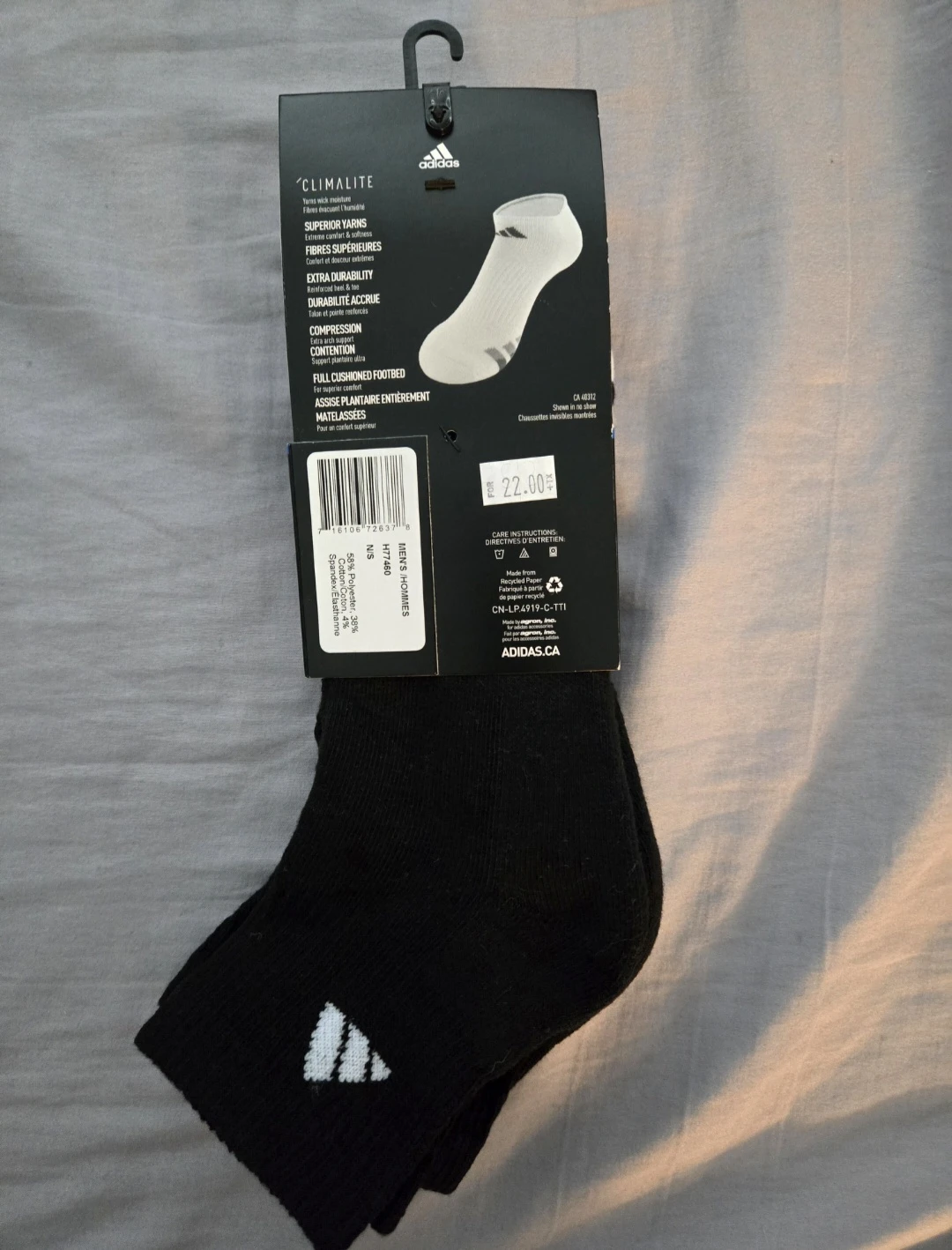 Adidas - Men's cushioned Climalite socks - 3 pairs - photo 2