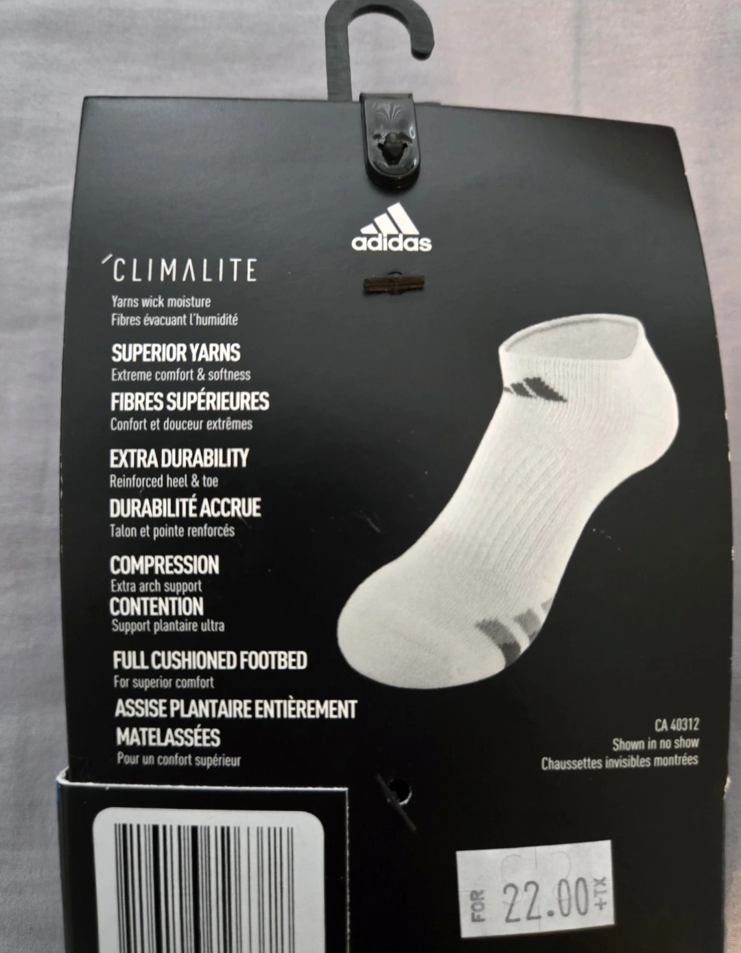 Adidas - Men's cushioned Climalite socks - 3 pairs - photo 3