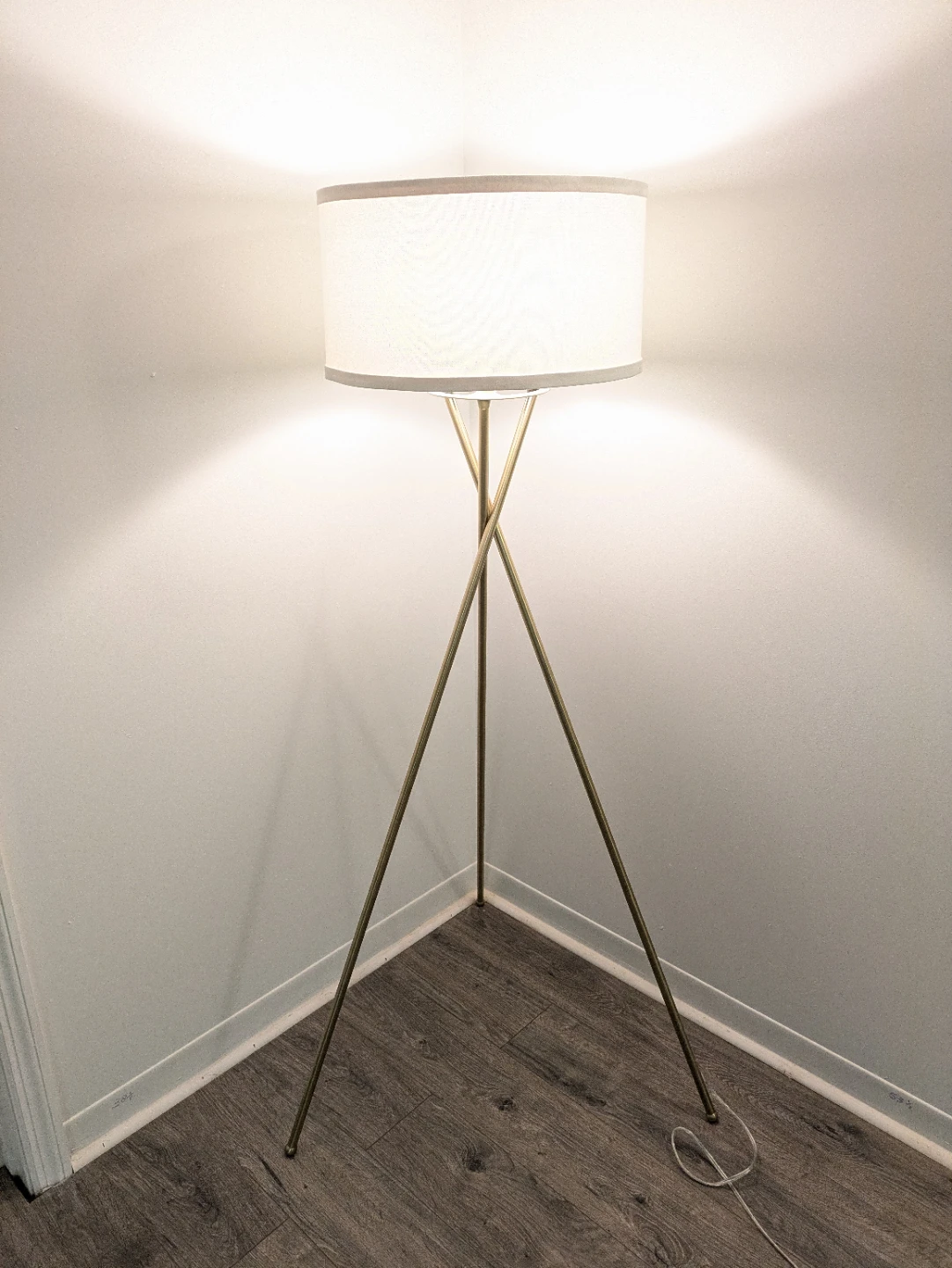 Tripod Floor Lamp with Drum Shade
