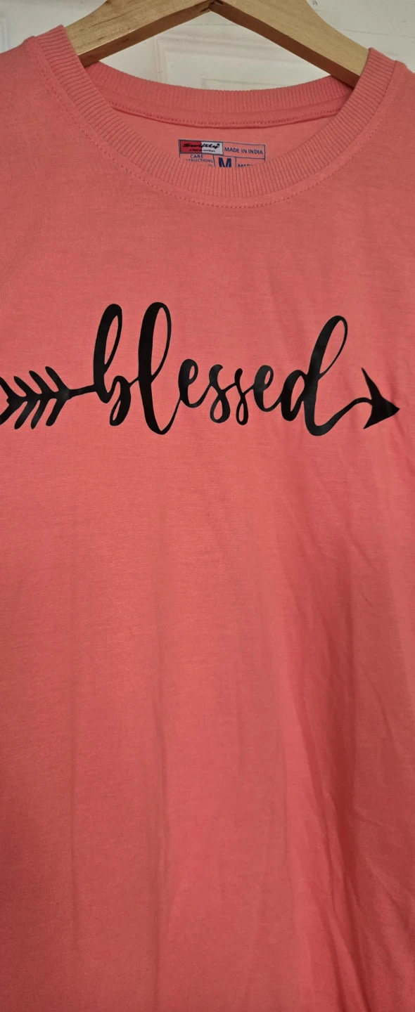 Coral "Blessed" Long Sleeve Shirt
