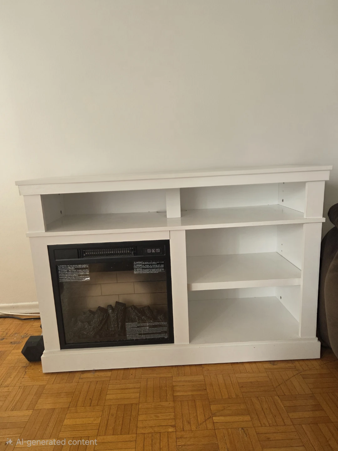 White Electric Fireplace Entertainment Unit