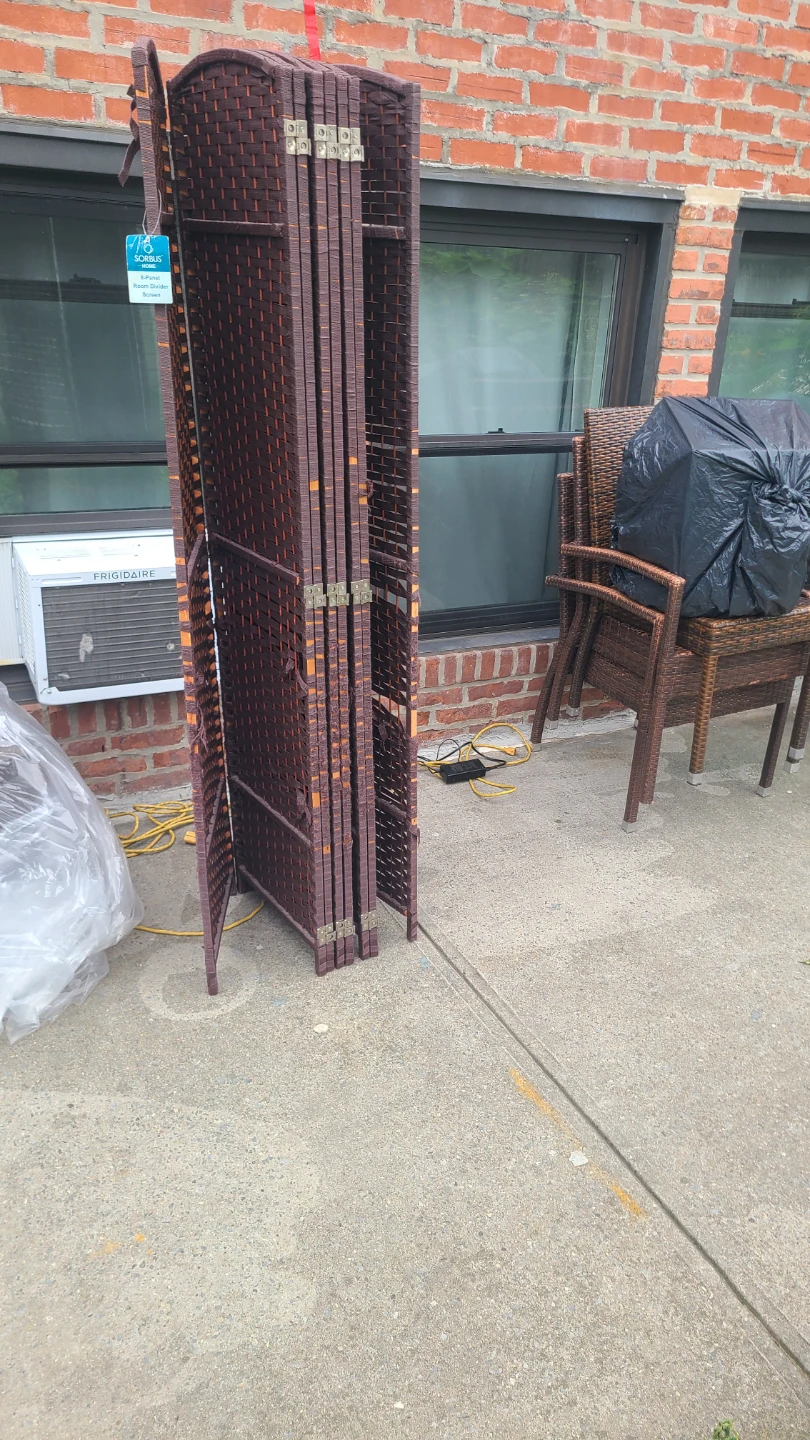 8 Panel Wicker Room Divider Screen - photo 2