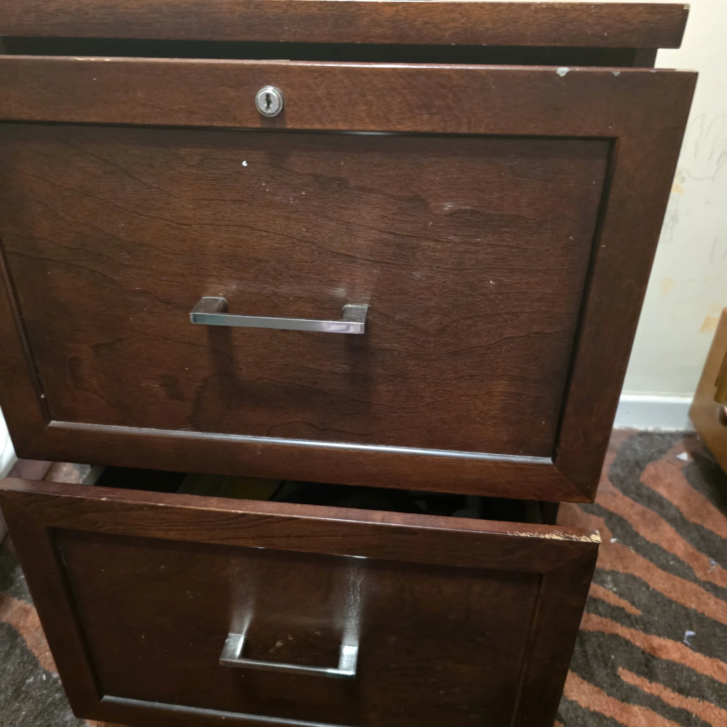 Dark Wood Filing Cabinet - photo 3