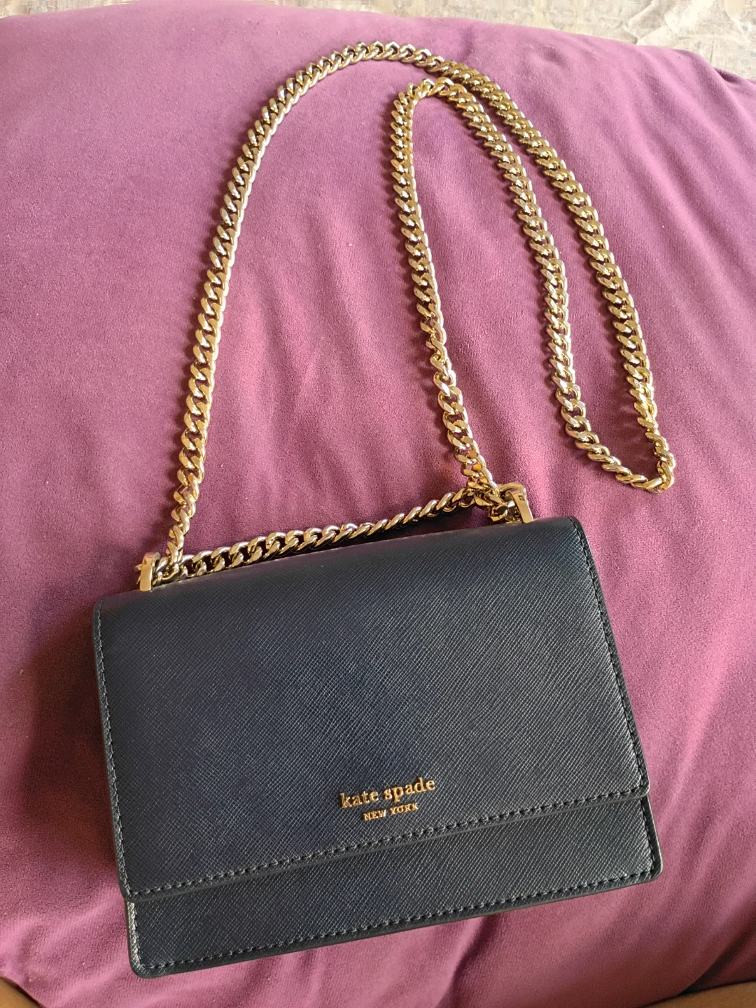 Kate Spade New York Navy Crossbody Bag with Gold Chain