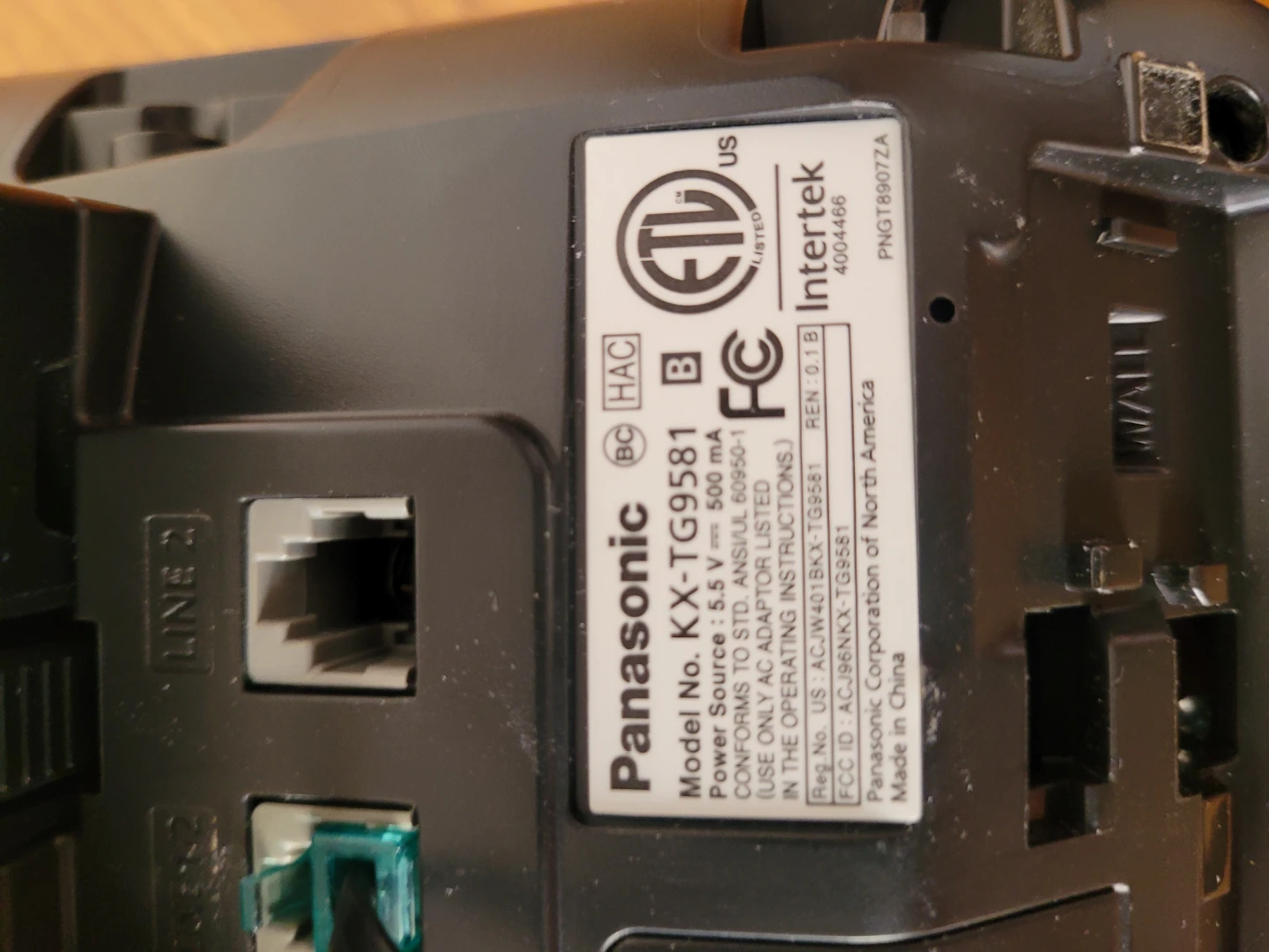 Panasonic KX-TG9581 2-Line Phone System with Handsets - photo 2