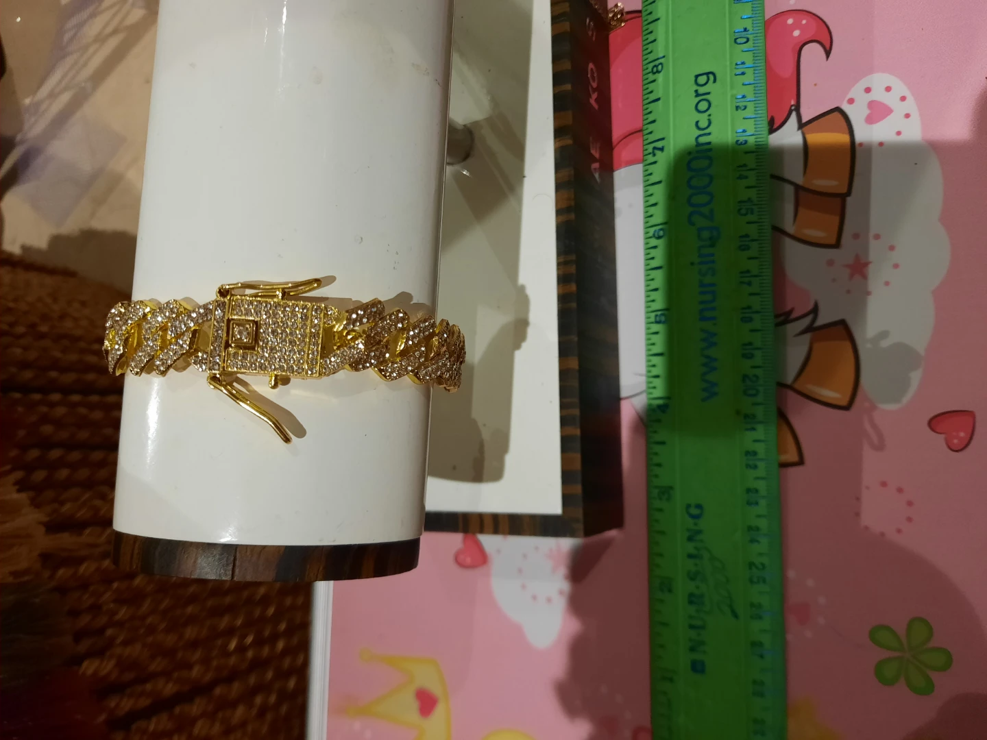 Gold-tone Iced Out Cuban Link Bracelet - photo 2